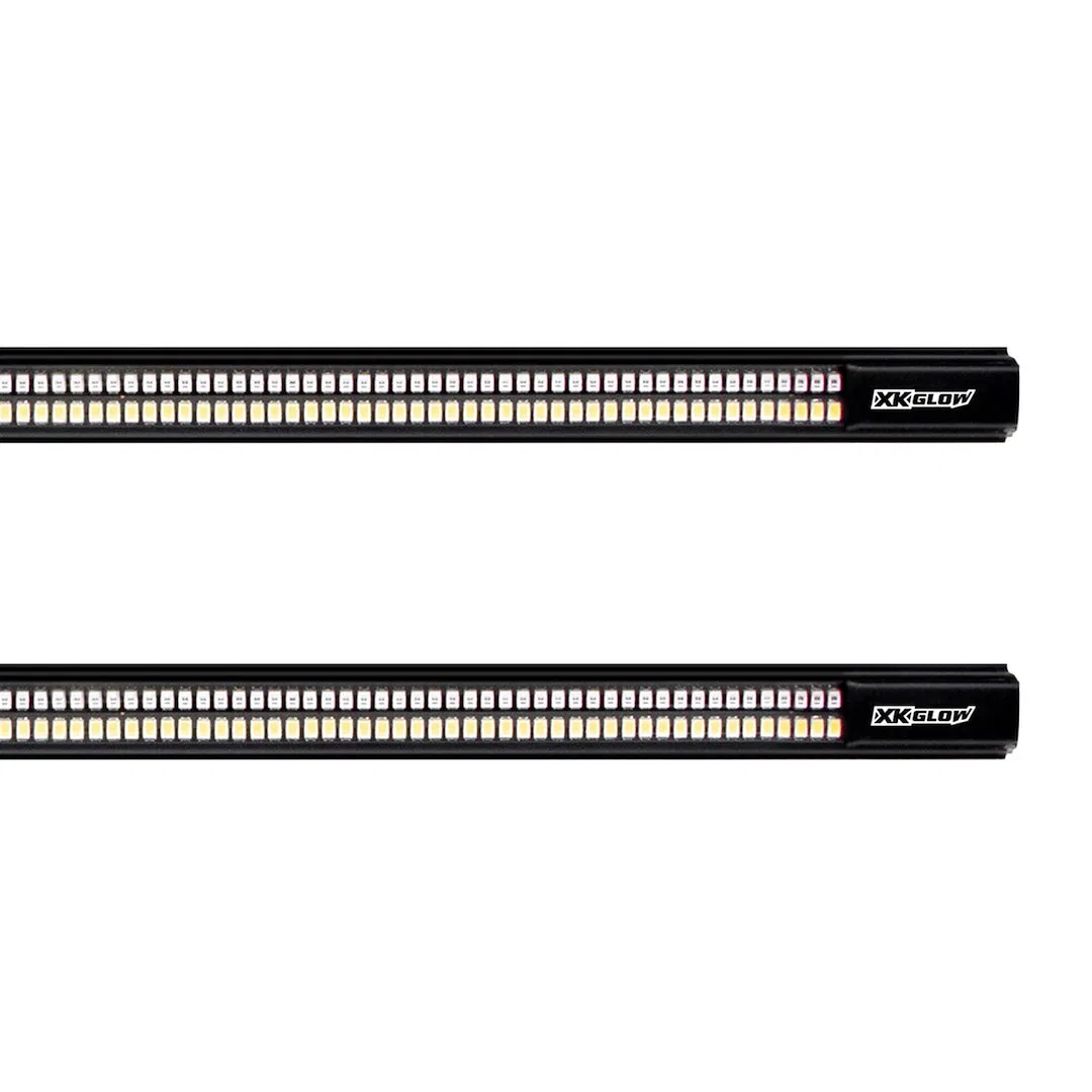 XK041022 – XK GLOW Running Board Light Kit, LED Clear And Amber With Two 48 Inch Light Bar 12 To 15 Volt DC